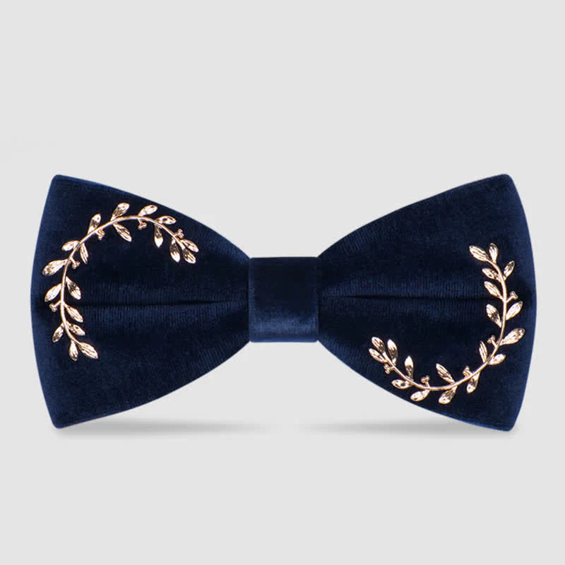 Men's Vine Leaves Velvet Bow Tie - Image 6