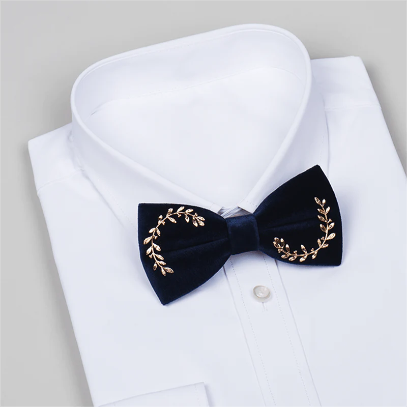 Men's Vine Leaves Velvet Bow Tie - Image 7
