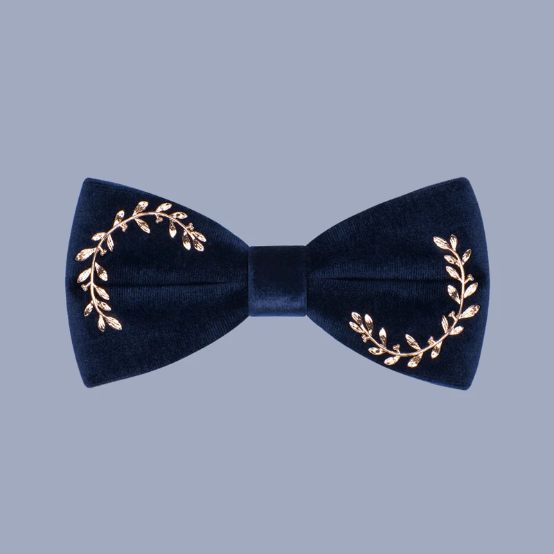 Men's Vine Leaves Velvet Bow Tie - Image 8
