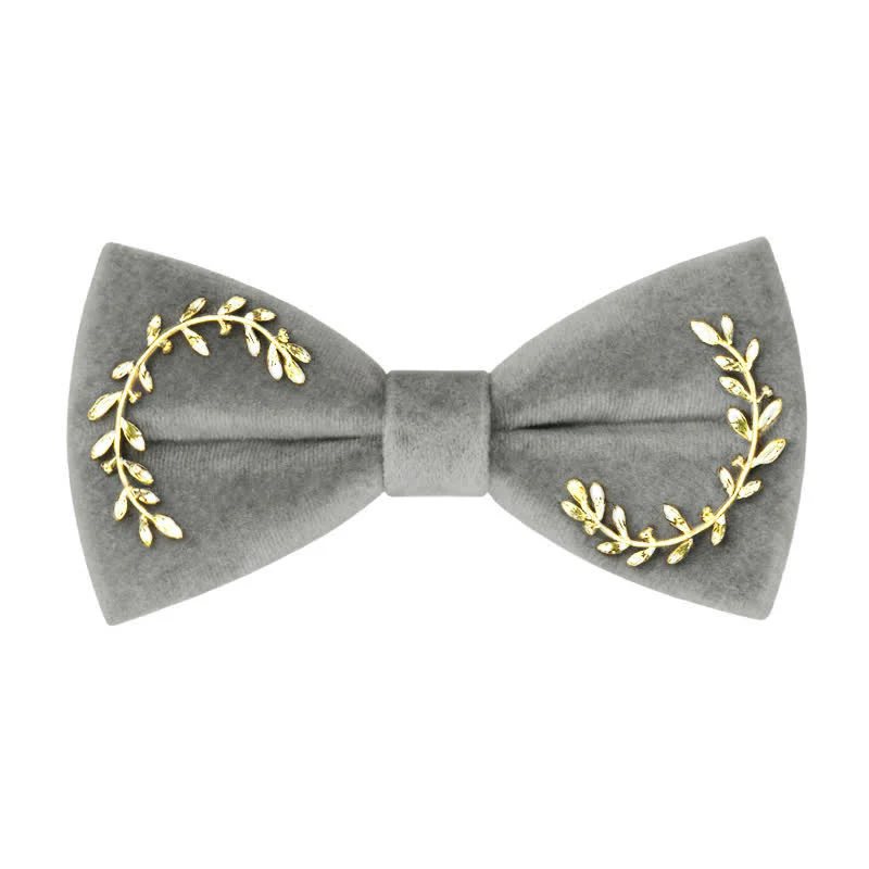 Men's Vine Leaves Velvet Bow Tie - Image 9