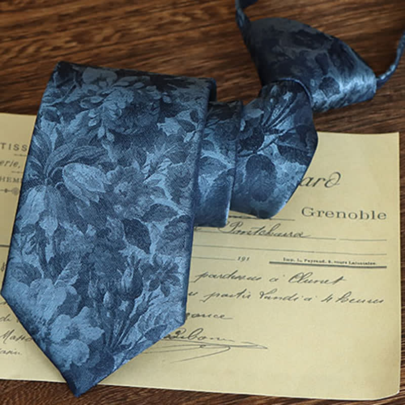 Men's Vintage Art Floral Pattern Necktie - Image 15