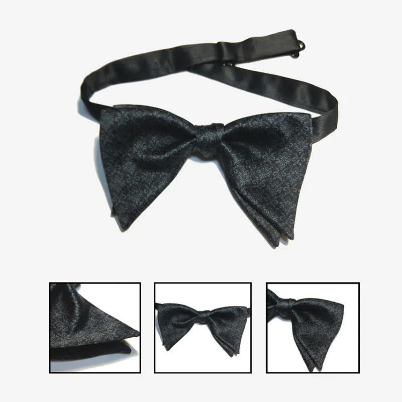 Men's Vintage Baroque Printed Oversized Pointed Bow Tie - Image 5