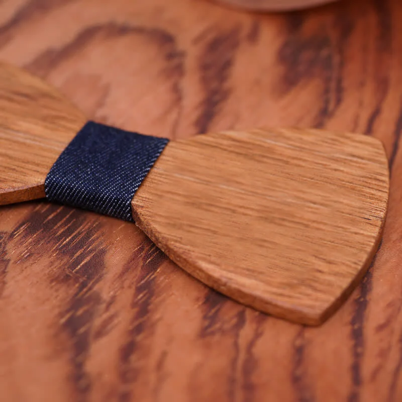 Men's Vintage Begonia Wooden Bow Tie - Image 3