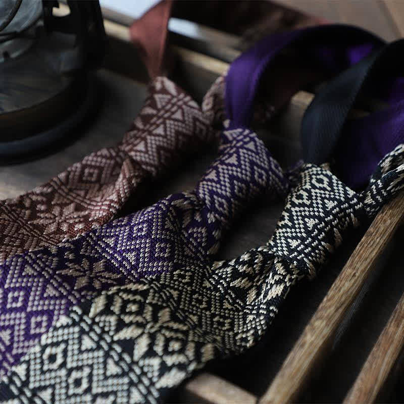 Men's Vintage British Style Pattern Knitted Necktie - Image 2