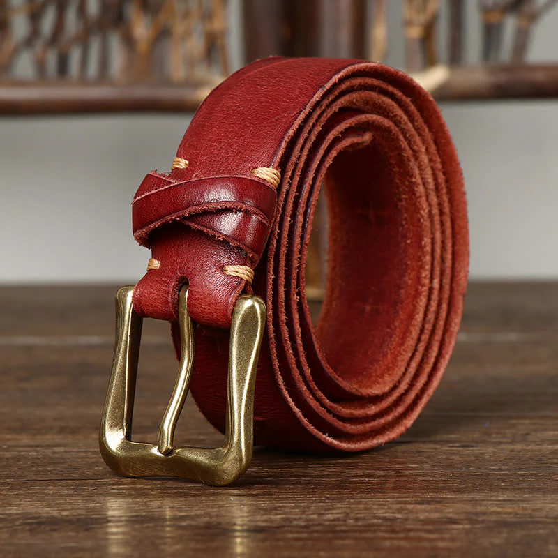 Men's Vintage Carving Crack Leather Belt - Image 13