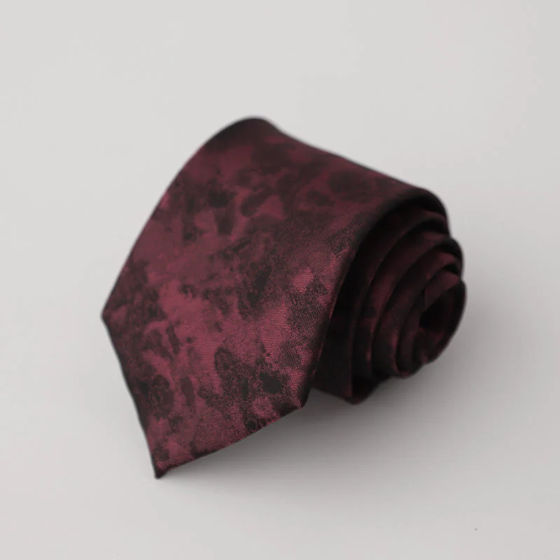 Men's Vintage Dark Tie Dye Floral Pattern Necktie