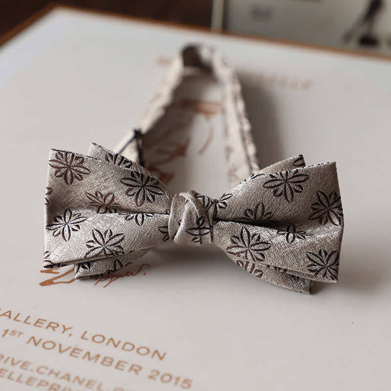 Men's Vintage Floral Pattern Wedding Suit Bow Tie - Image 3