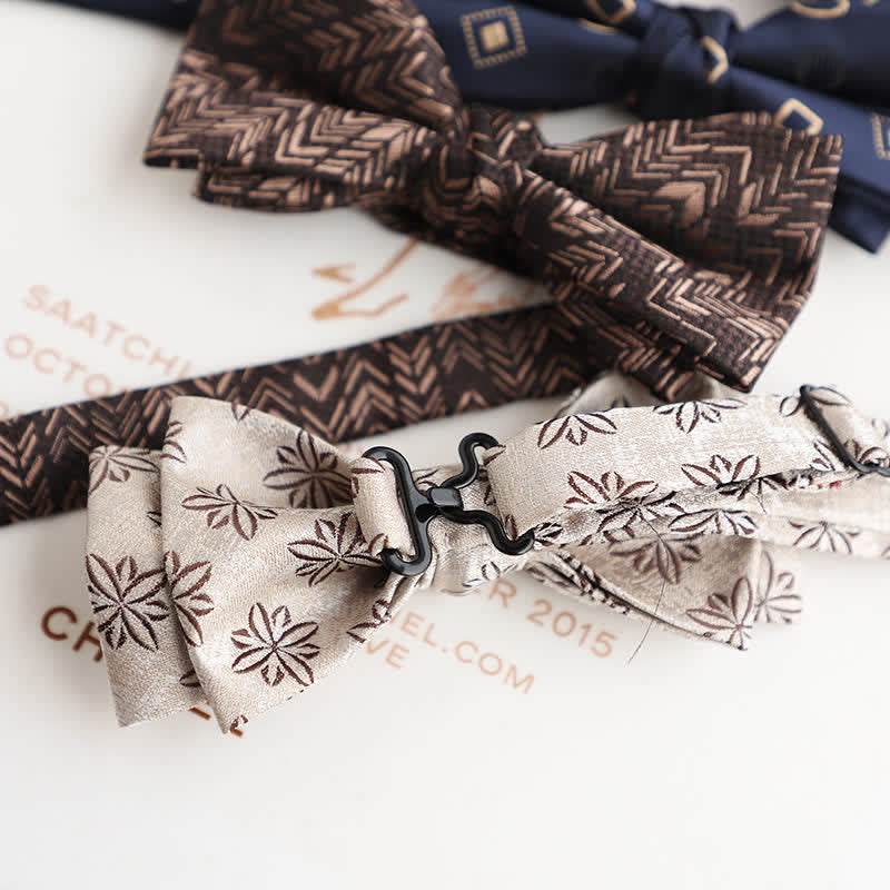 Men's Vintage Floral Pattern Wedding Suit Bow Tie - Image 4