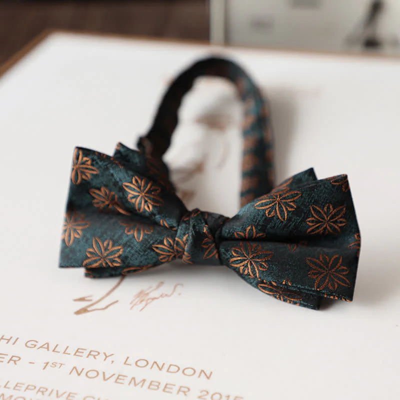 Men's Vintage Floral Pattern Wedding Suit Bow Tie - Image 6