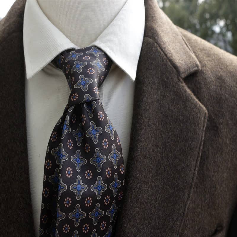 Men's Vintage Floral Printed Casual Wide Necktie - Image 5