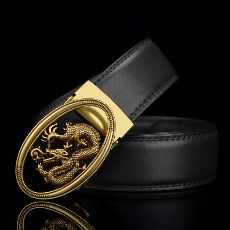Men's Vintage Flying Dragon Leather Belt - Image 2