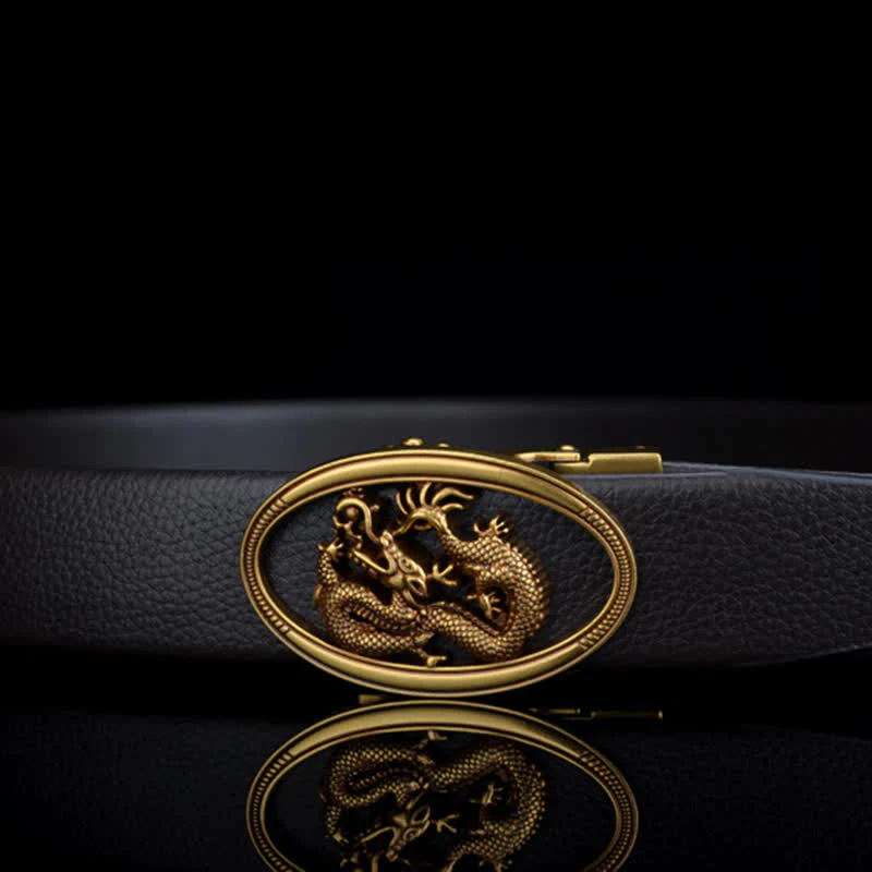 Men's Vintage Flying Dragon Leather Belt - Image 4