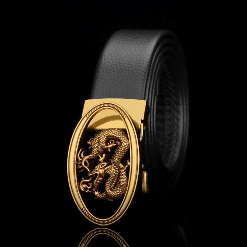 Men's Vintage Flying Dragon Leather Belt - Image 9