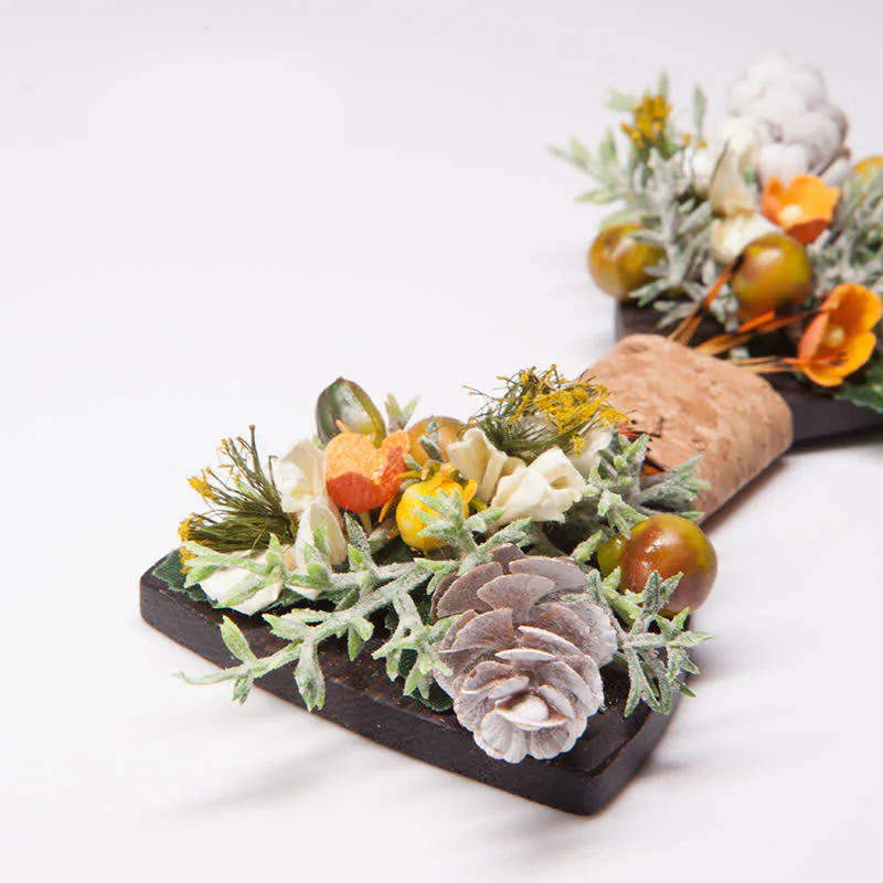 Men's Vintage Forest Bouquet Wooden Bow Tie - Image 4