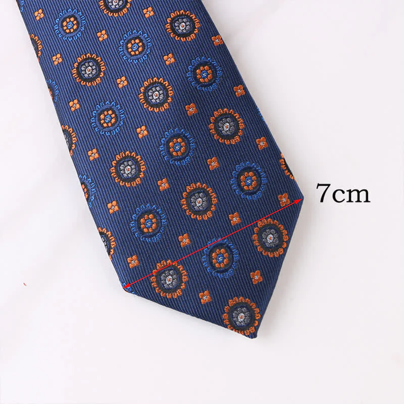 Men's Vintage Geometric Floral Motifs Necktie - Image 5