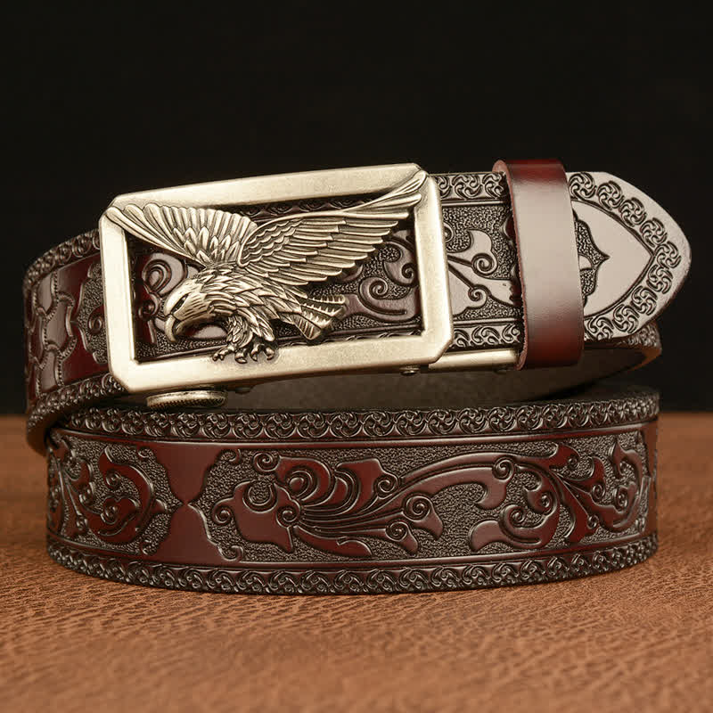 Men's Vintage Hollow Eagle Buckle Leather Belt - Image 11