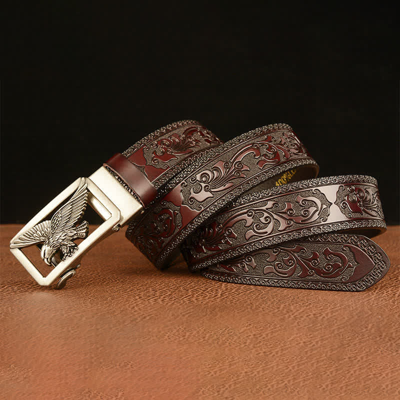 Men's Vintage Hollow Eagle Buckle Leather Belt - Image 12