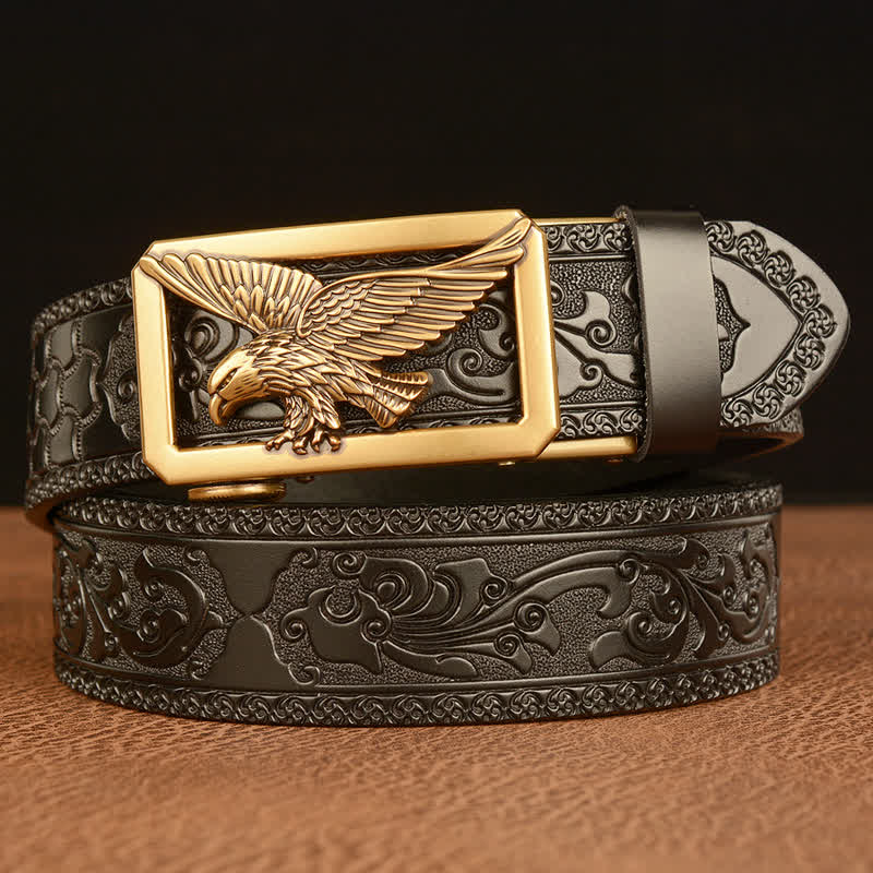 Men's Vintage Hollow Eagle Buckle Leather Belt - Image 9