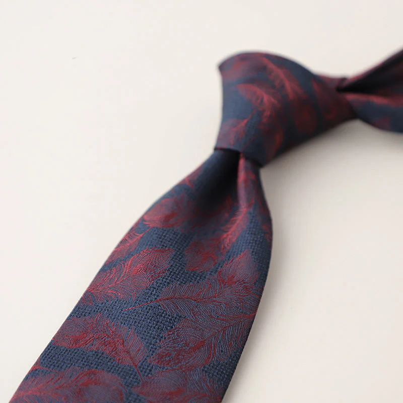 Men's Vintage Jacquard Fluttering Feathers Necktie - Image 13