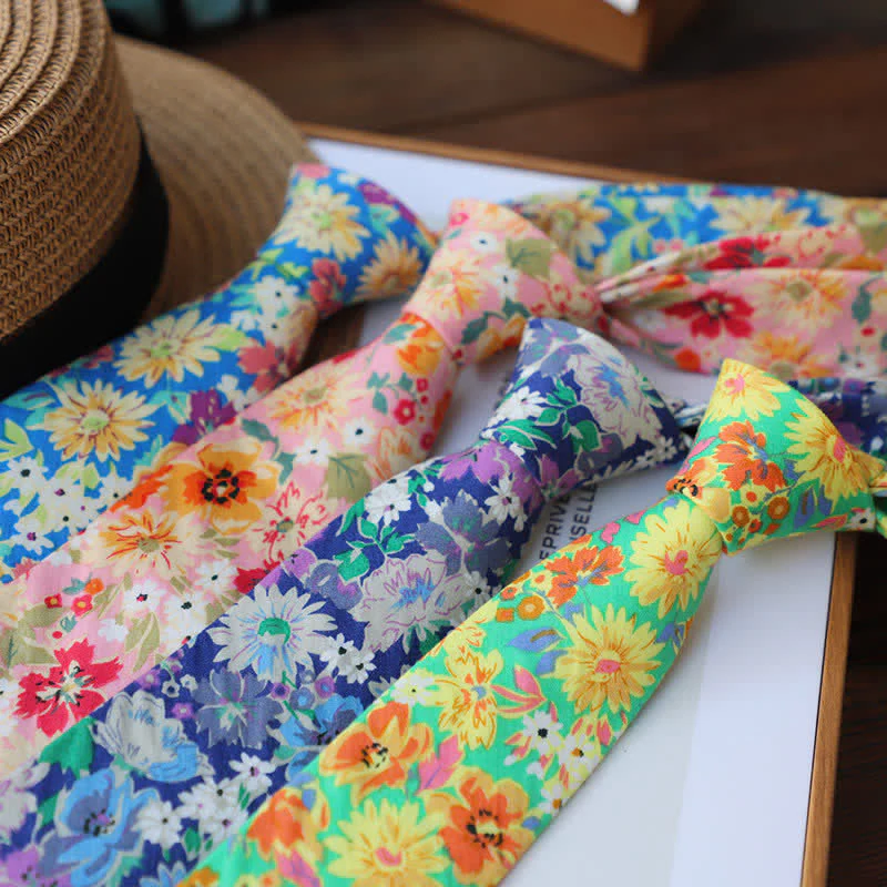 Men's Vintage Liberal Floral Necktie - Image 2