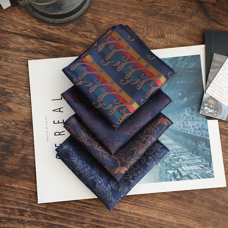 Men's Vintage Multiple Pattern Gentleman Pocket Square