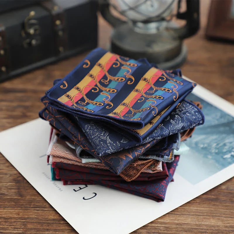 Men's Vintage Multiple Pattern Gentleman Pocket Square - Image 2