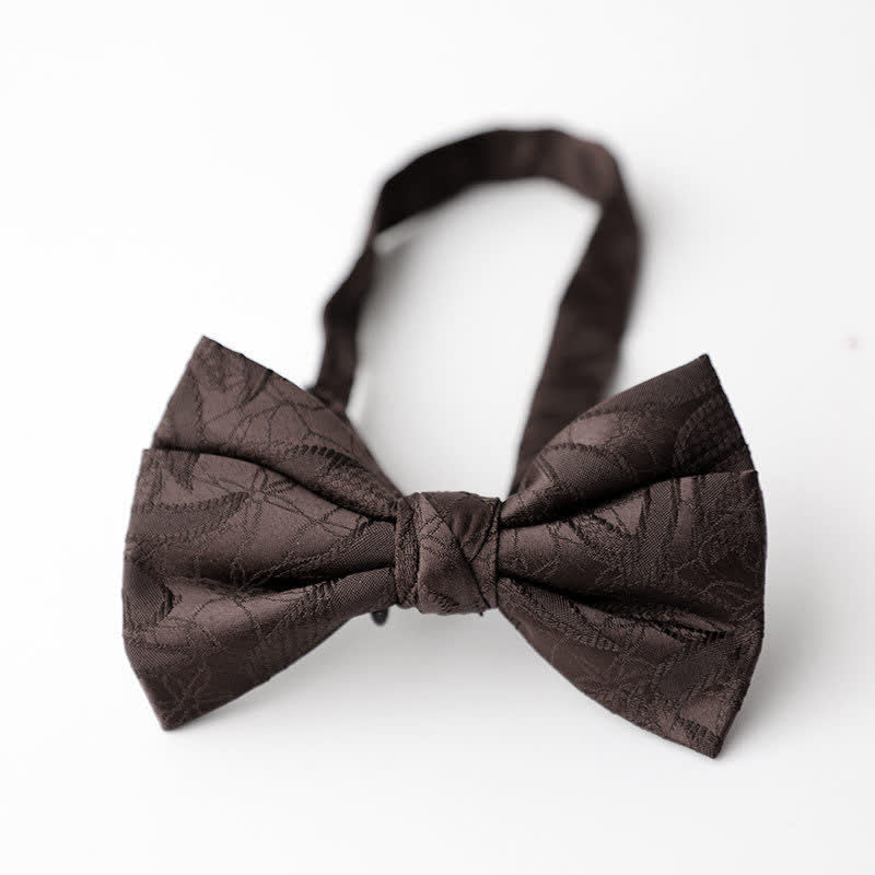 Men's Vintage Novelty Leaves Pattern Bow Tie - Image 8