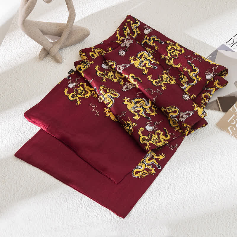 Men's Vintage Paisley Checker Thin Long Pure Silk Scarf - Image 16