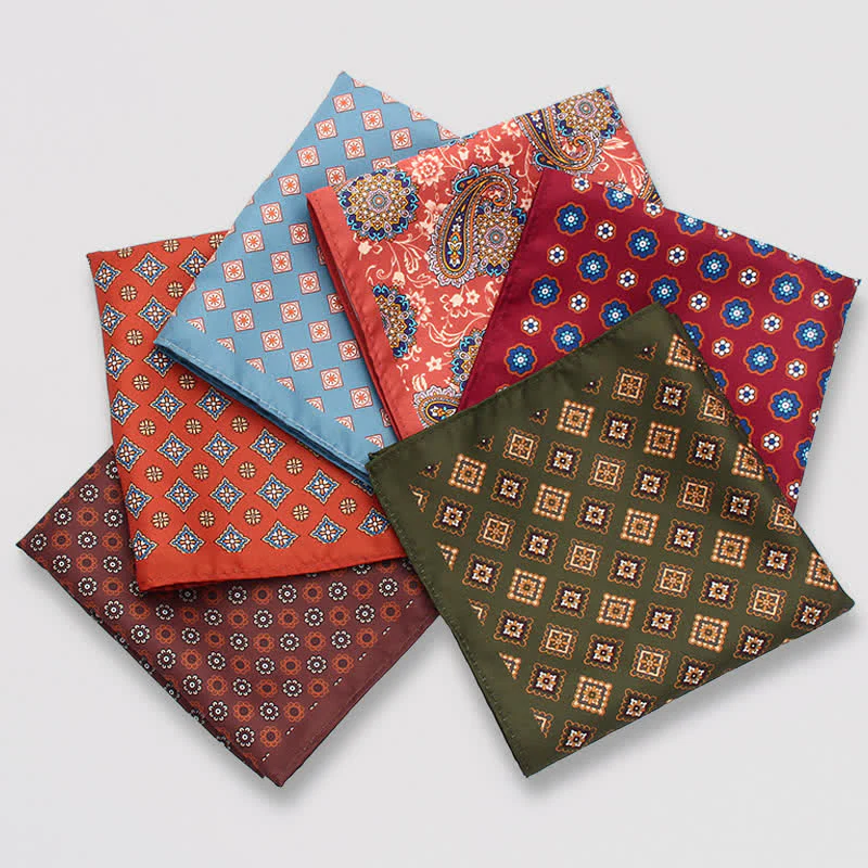 Men's Vintage Paisley Dots Pattern Business Pocket Square - Image 2