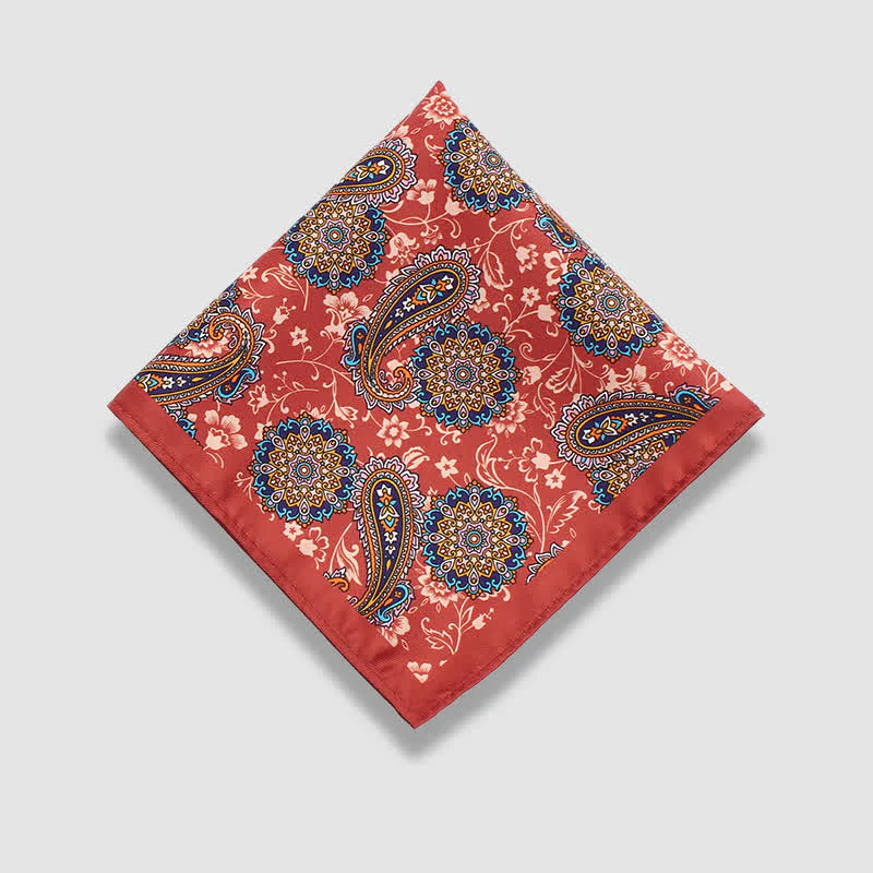 Men's Vintage Paisley Dots Pattern Business Pocket Square - Image 3