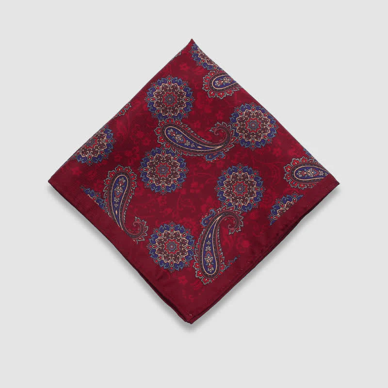 Men's Vintage Paisley Dots Pattern Business Pocket Square - Image 4