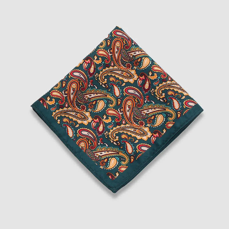 Men's Vintage Paisley Dots Pattern Business Pocket Square - Image 5