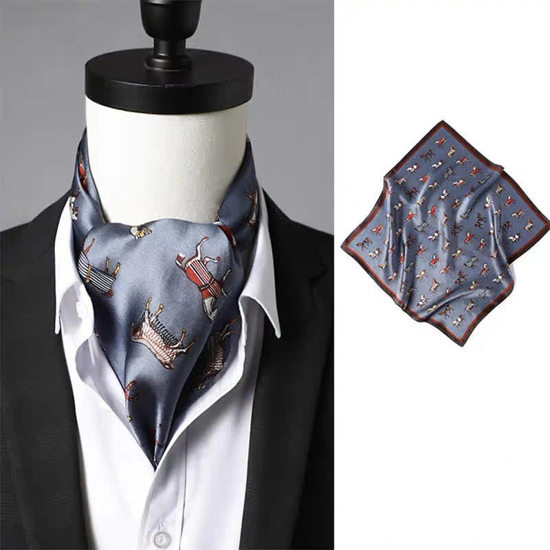 Men's Vintage Paisley Geomatric Pattern Square Scarf - Image 10