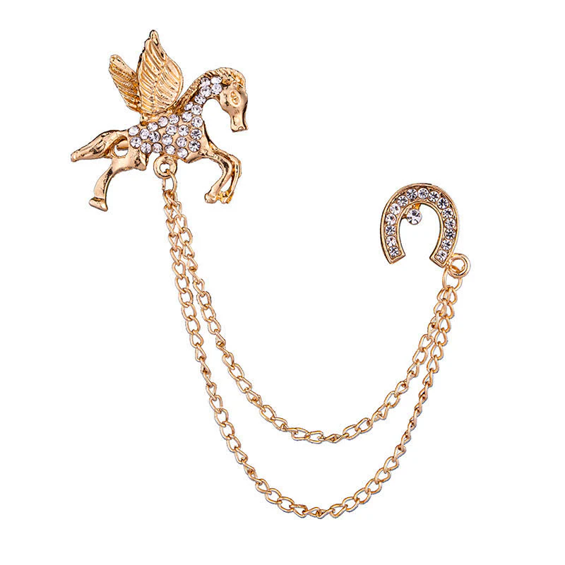 Men's Vintage Pegasus Tassel Brooch - Image 5