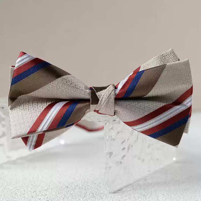 Men's Vintage Printed Double Layered Handkerchief Bow Tie - Image 12