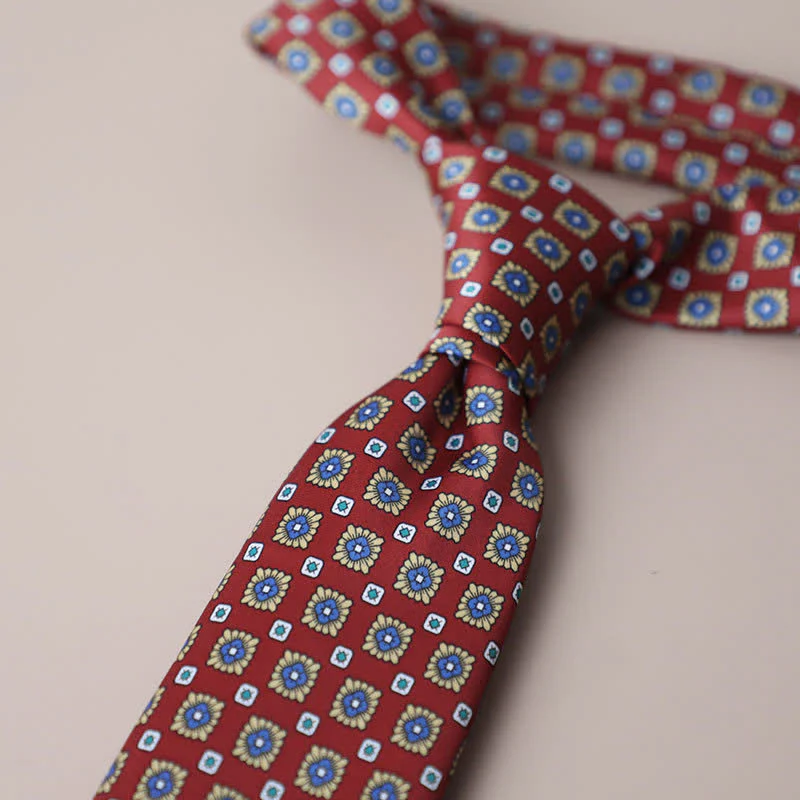 Men's Vintage Street Style Geometric Motif Necktie - Image 12