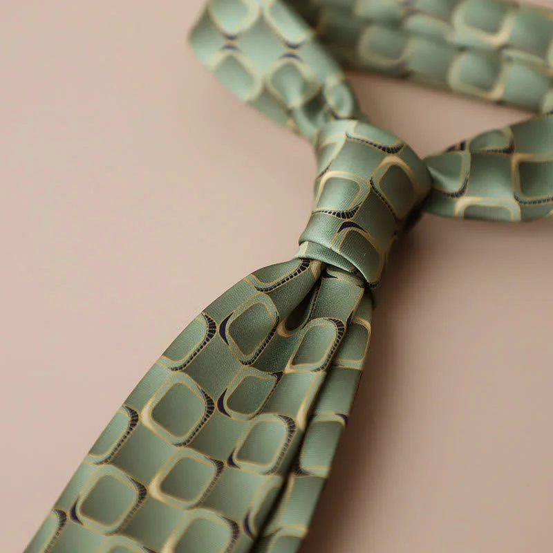 Men's Vintage Street Style Geometric Motif Necktie - Image 3