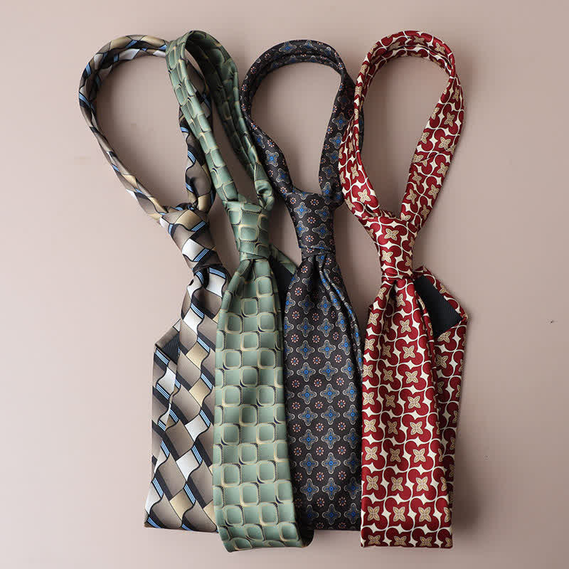 Men's Vintage Street Style Geometric Motif Necktie - Image 4