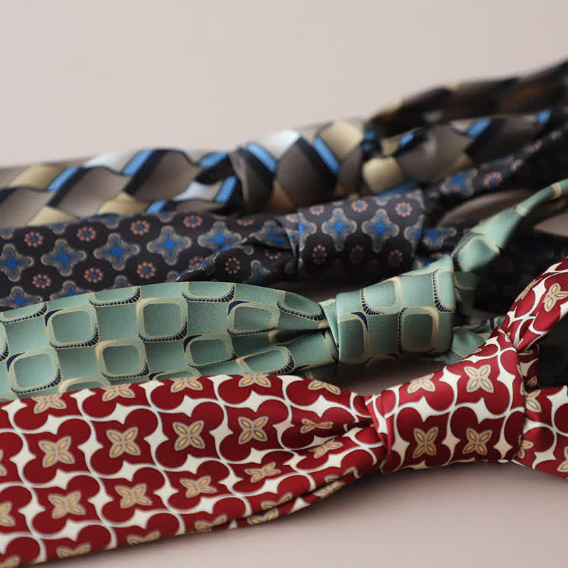 Men's Vintage Street Style Geometric Motif Necktie - Image 5