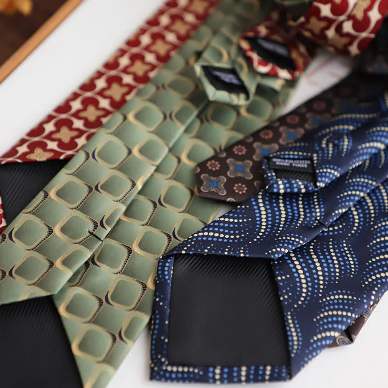 Men's Vintage Street Style Geometric Motif Necktie - Image 7