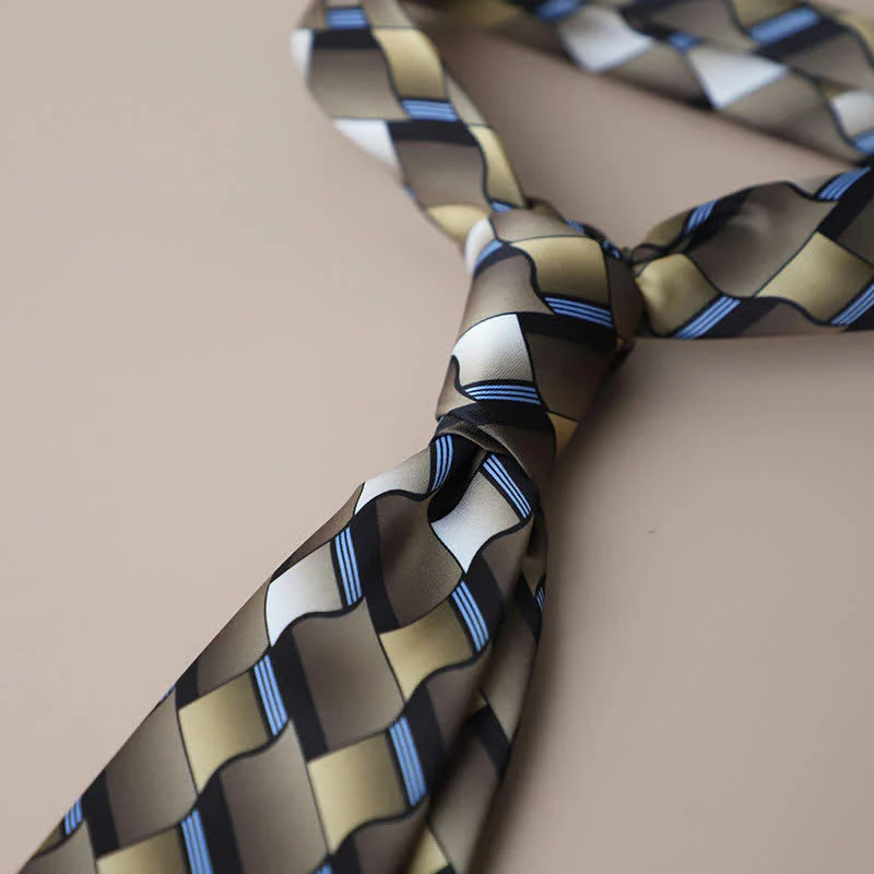 Men's Vintage Street Style Geometric Motif Necktie - Image 8