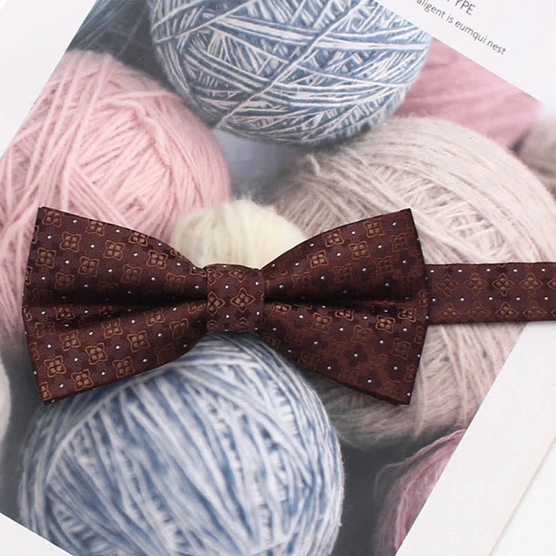 Men's Vintage Style Floral Striped Bow Tie - Image 21