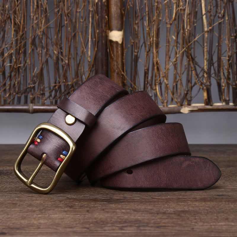 Men's Vintage Thicken Pure Cowhide Leather Belt - Image 10
