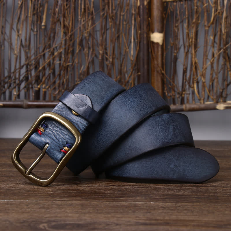 Men's Vintage Thicken Pure Cowhide Leather Belt - Image 14
