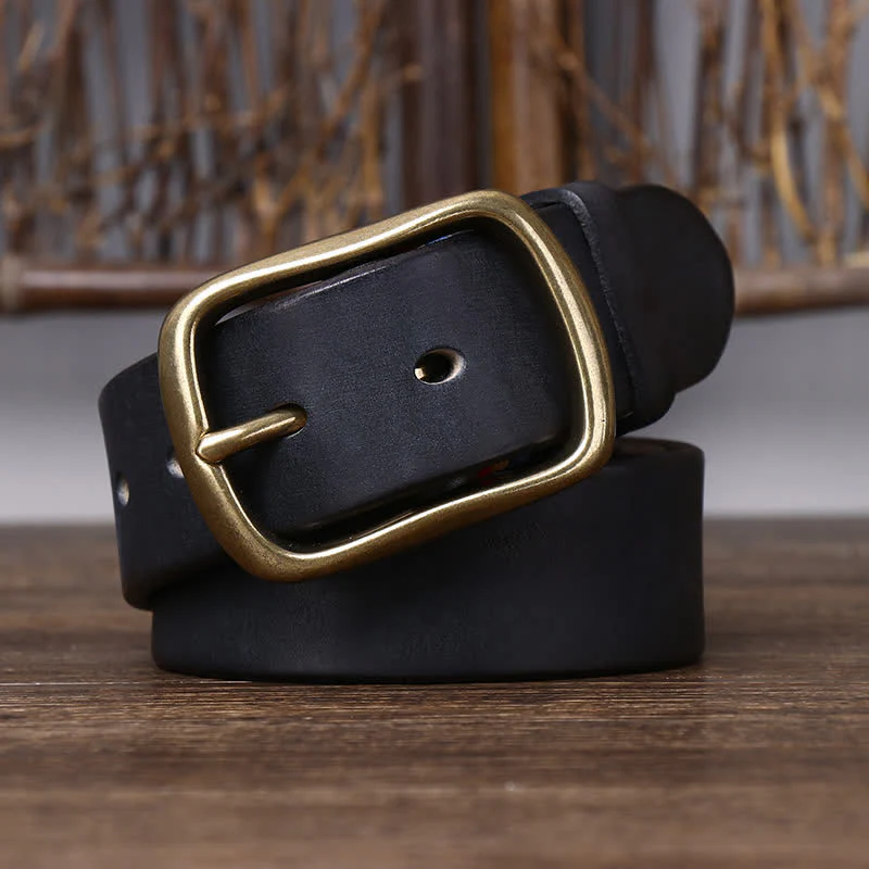 Men's Vintage Thicken Pure Cowhide Leather Belt - Image 6