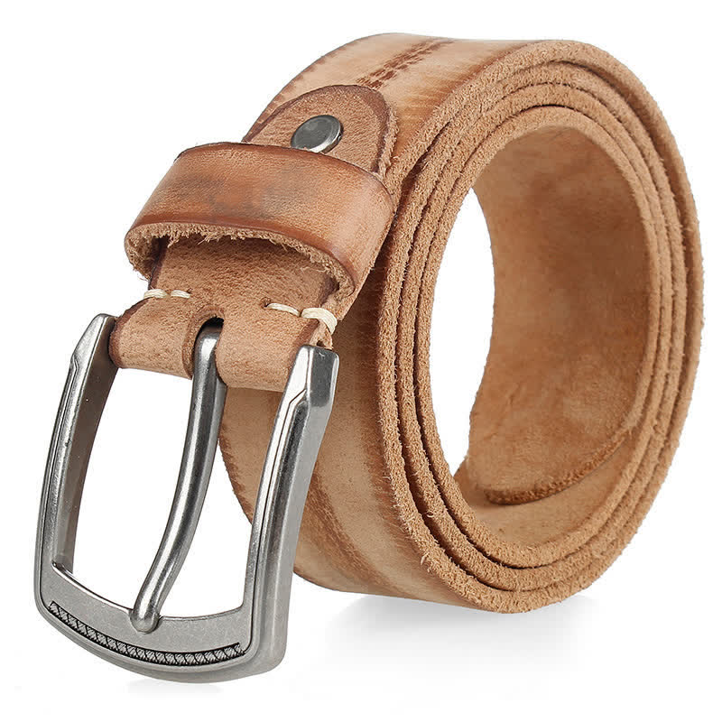 Men's Vintage Top Layer Cowhide Washed Leather Belt - Image 11