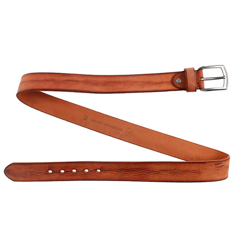 Men's Vintage Top Layer Cowhide Washed Leather Belt - Image 15