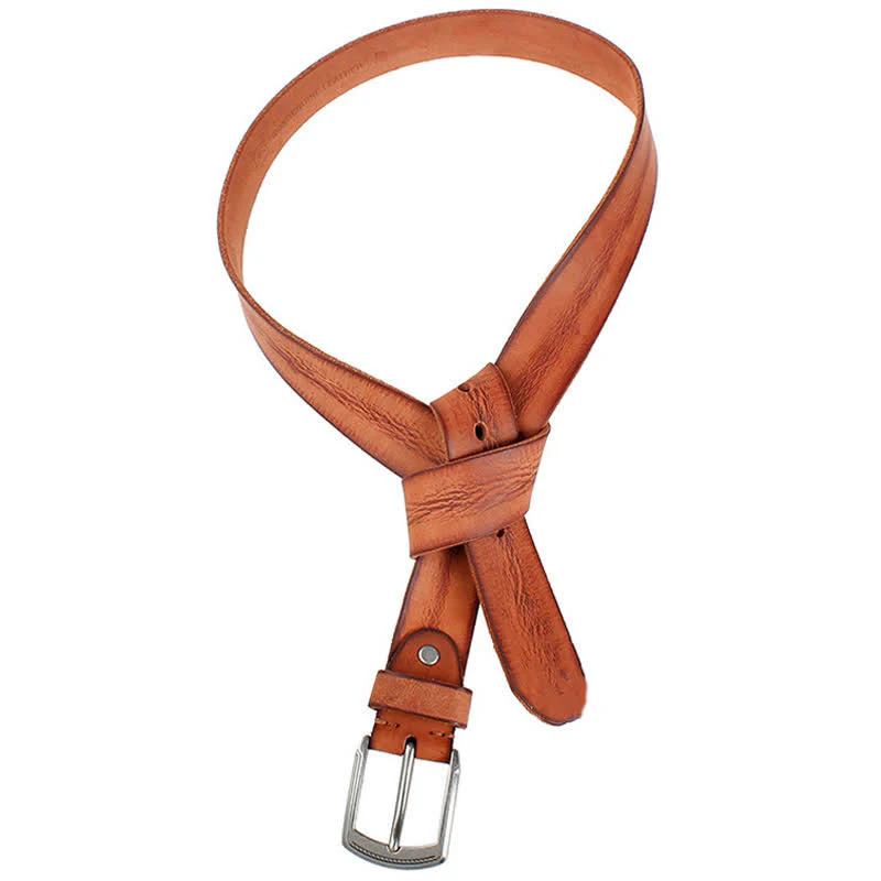 Men's Vintage Top Layer Cowhide Washed Leather Belt - Image 16