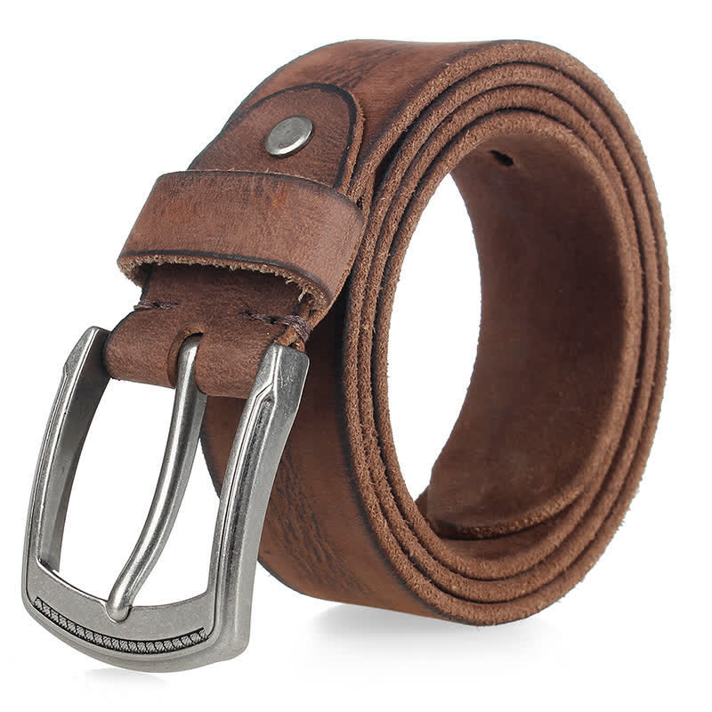 Men's Vintage Top Layer Cowhide Washed Leather Belt - Image 2