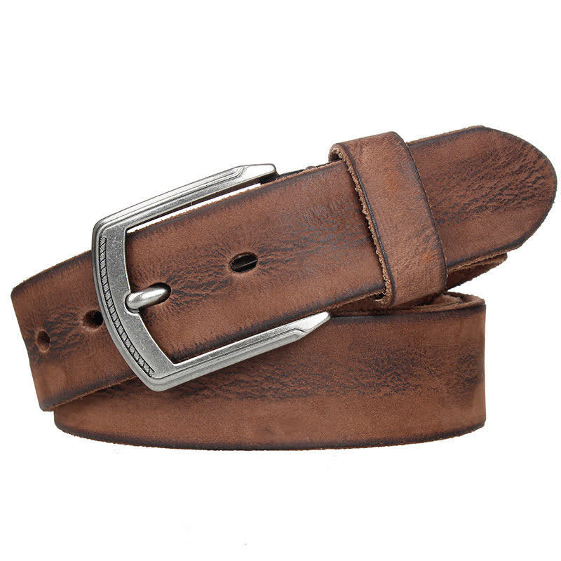 Men's Vintage Top Layer Cowhide Washed Leather Belt - Image 3